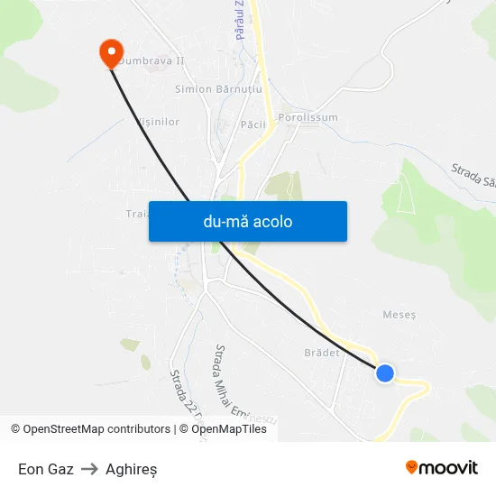 Harta de Eon Gaz către Aghireș