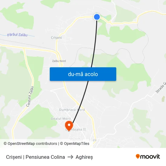 Harta de Crișeni | Pensiunea Colina către Aghireș