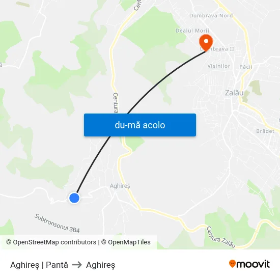 Harta de Aghireș | Pantă către Aghireș