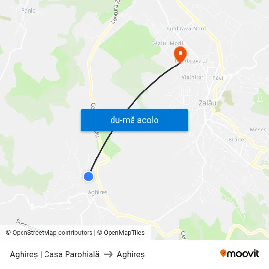 Harta de Aghireș | Casa Parohială către Aghireș