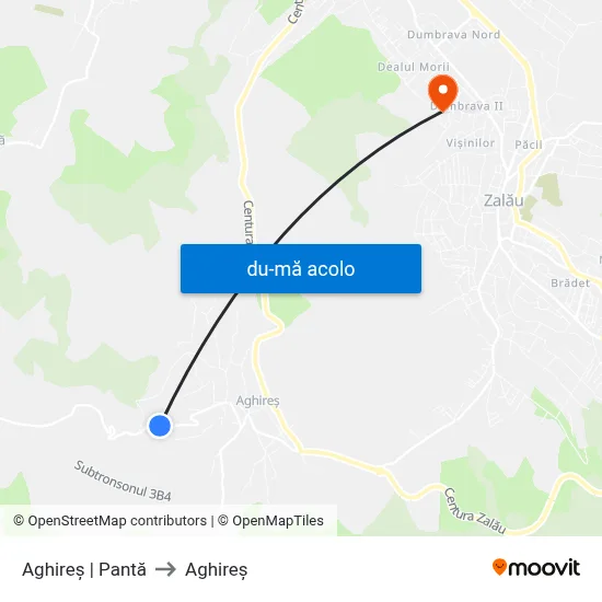 Harta de Aghireș | Pantă către Aghireș