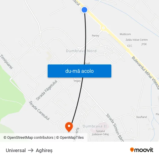 Harta de Universal către Aghireș