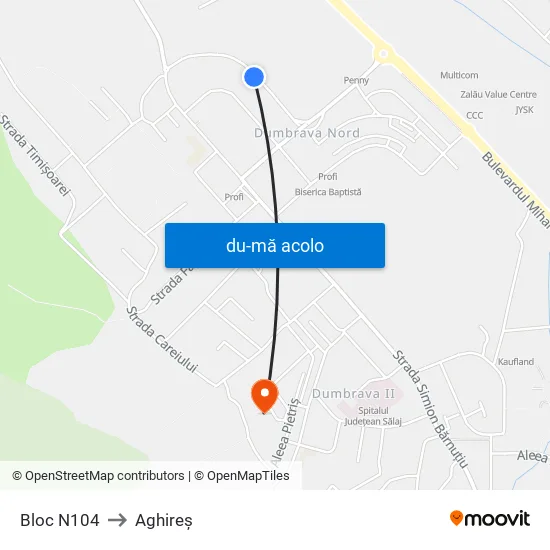 Harta de Bloc N104 către Aghireș