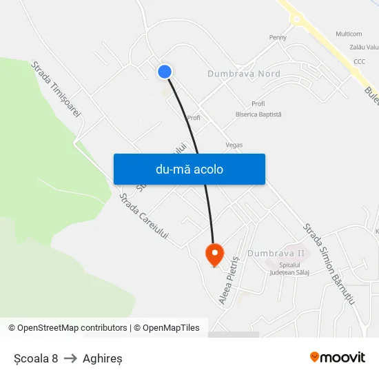 Harta de Școala 8 către Aghireș