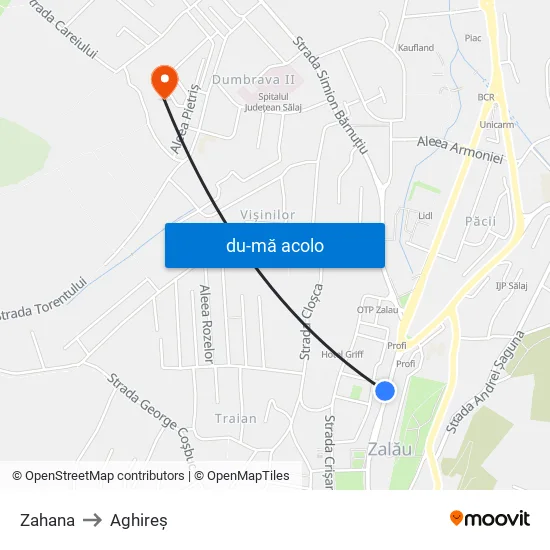 Harta de Zahana către Aghireș