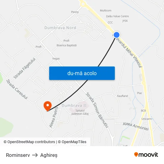 Harta de Rominserv către Aghireș