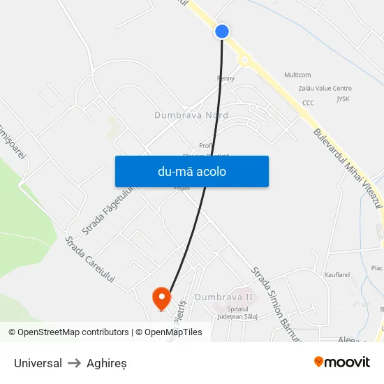 Harta de Universal către Aghireș