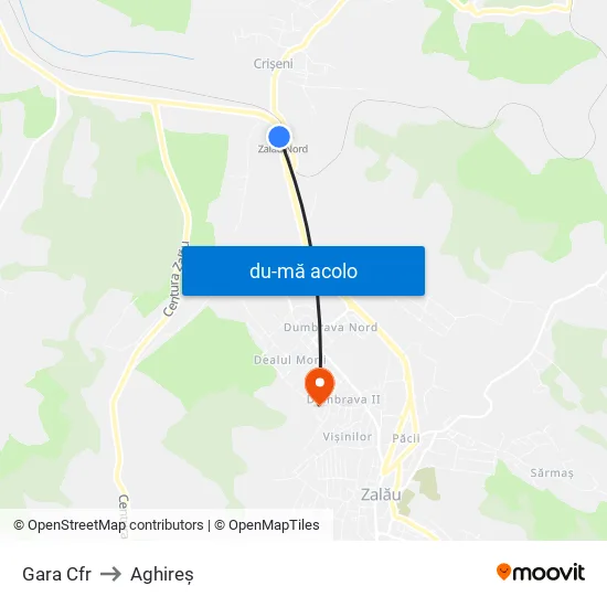Harta de Gara Cfr către Aghireș