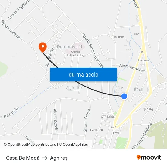 Harta de Casa De Modă către Aghireș