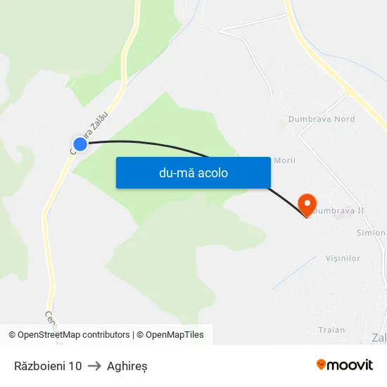 Harta de Războieni 10 către Aghireș