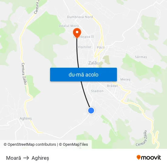 Harta de Moară către Aghireș