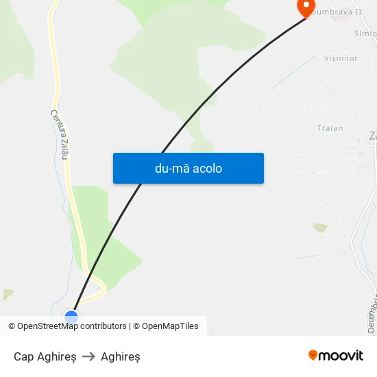 Harta de Cap Aghireș către Aghireș