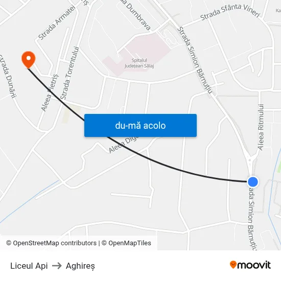Harta de Liceul Api către Aghireș