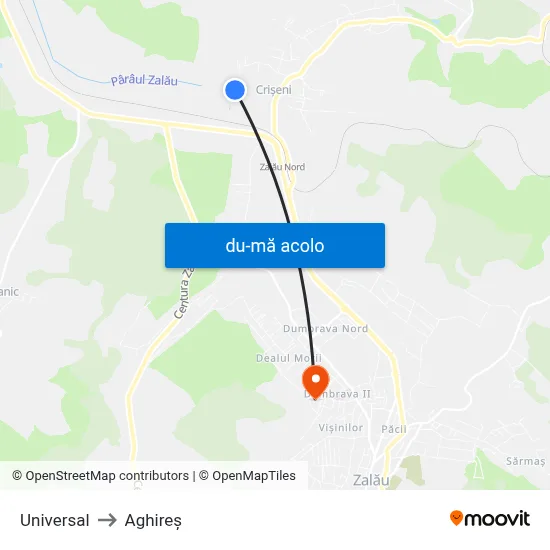 Harta de Universal către Aghireș