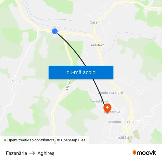 Harta de Fazanărie către Aghireș