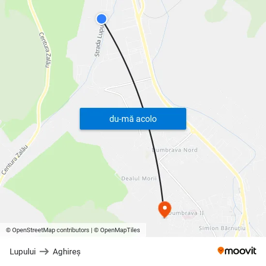 Harta de Lupului către Aghireș