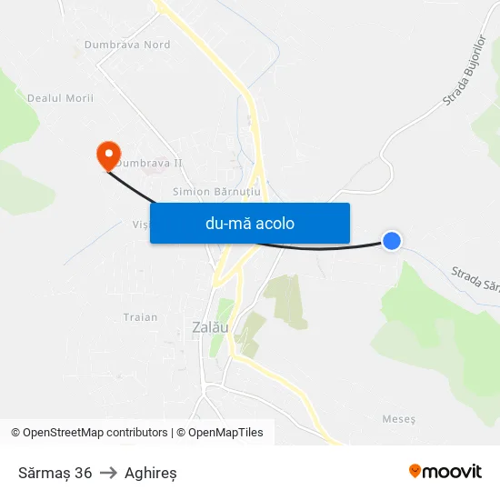 Harta de Sărmaș 36 către Aghireș