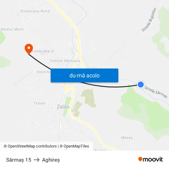 Harta de Sărmaș 15 către Aghireș