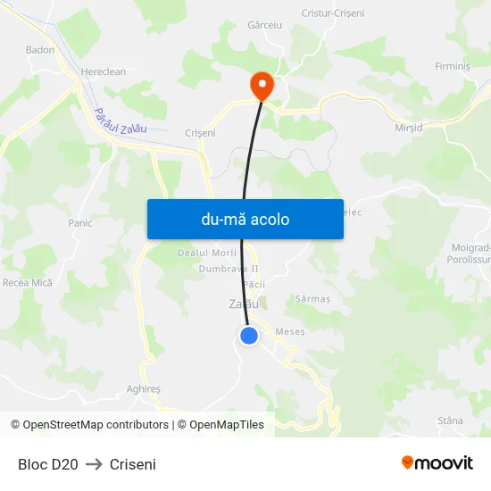 Harta de Bloc D20 către Criseni