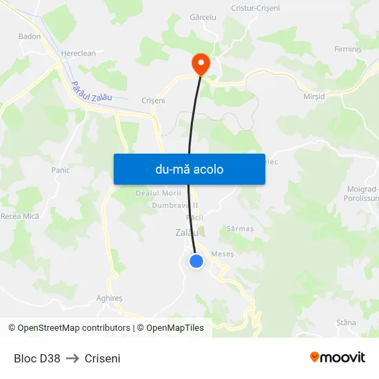 Harta de Bloc D38 către Criseni