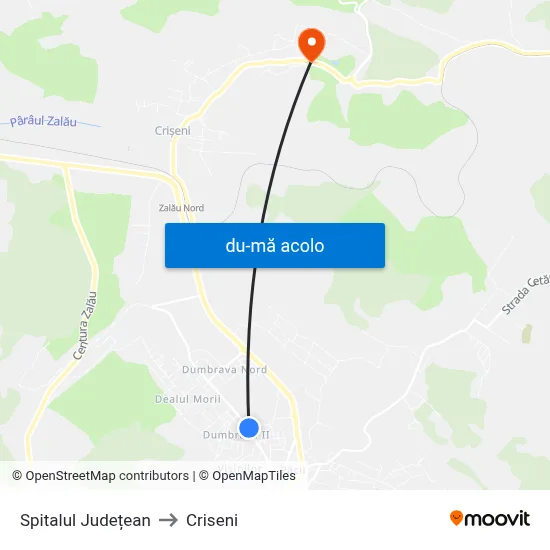 Harta de Spitalul Județean către Criseni