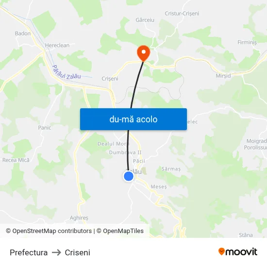 Harta de Prefectura către Criseni