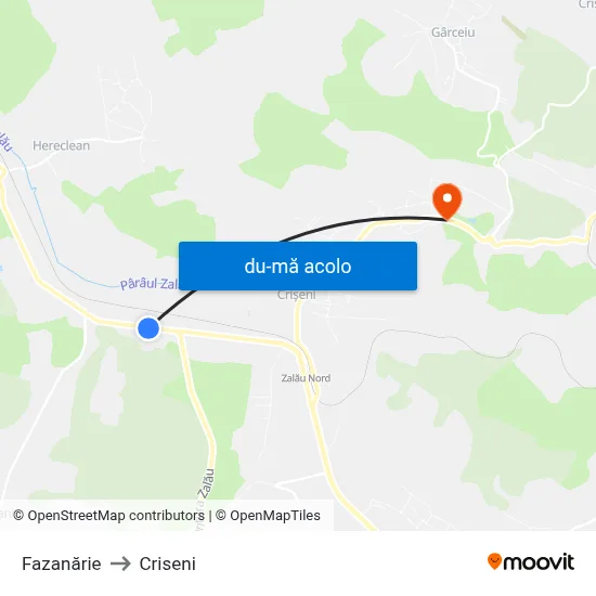 Harta de Fazanărie către Criseni