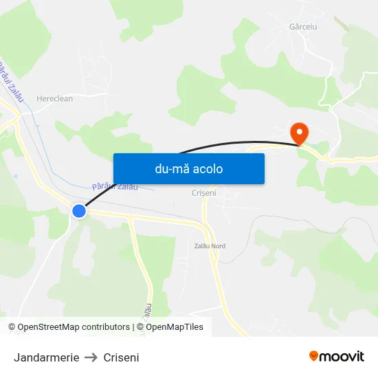 Harta de Jandarmerie către Criseni
