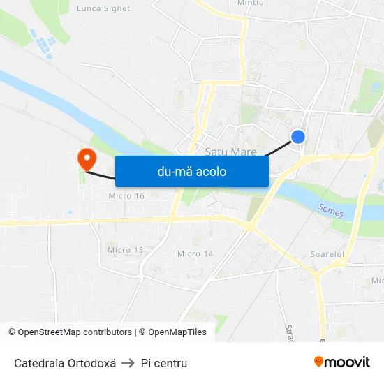 Harta de Catedrala Ortodoxă către Pi centru