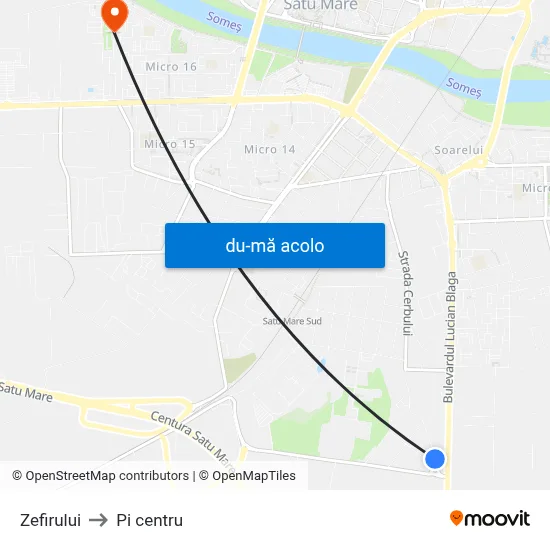 Harta de Zefirului către Pi centru