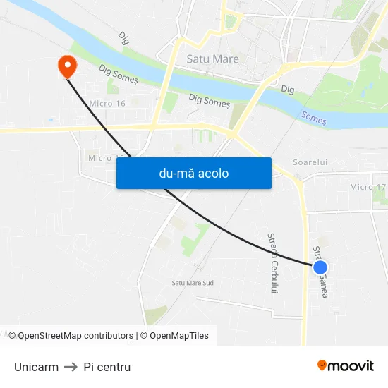 Harta de Unicarm către Pi centru