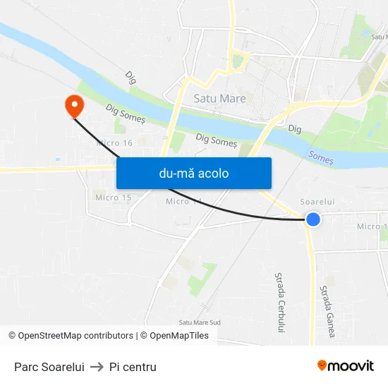 Harta de Parc Soarelui către Pi centru