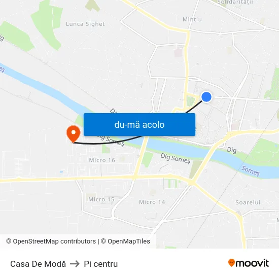 Harta de Casa De Modă către Pi centru