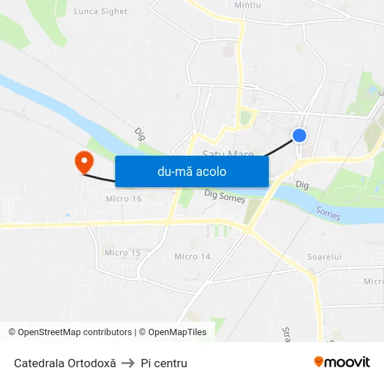 Harta de Catedrala Ortodoxă către Pi centru
