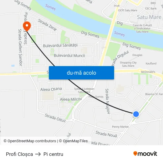 Harta de Profi Cloșca către Pi centru