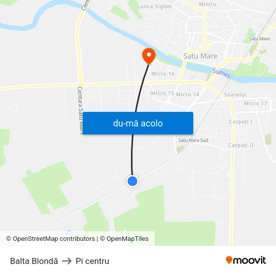 Harta de Balta Blondă către Pi centru