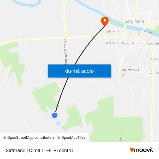 Harta de Sătmărel | Cimitir către Pi centru