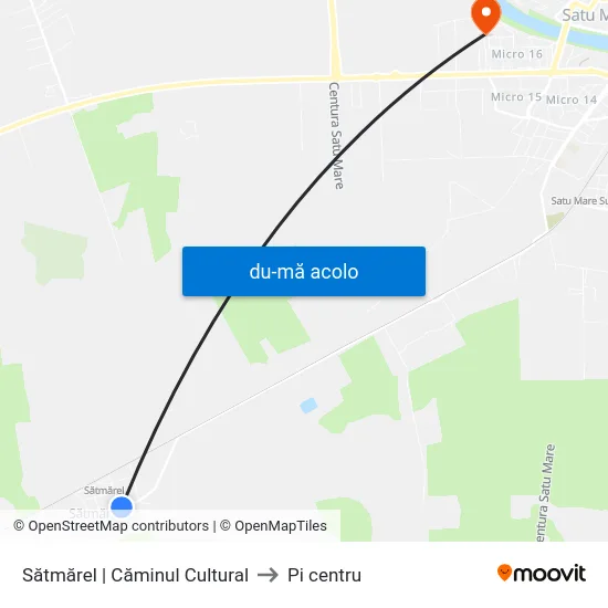 Harta de Sătmărel | Căminul Cultural către Pi centru