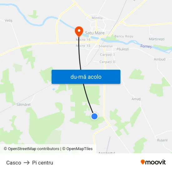 Harta de Casco către Pi centru