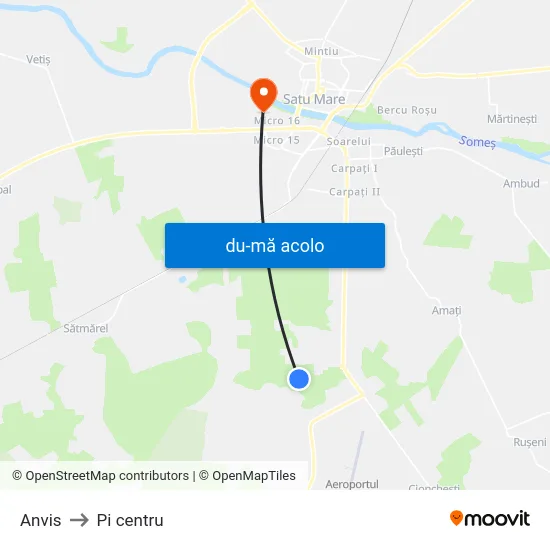 Harta de Anvis către Pi centru