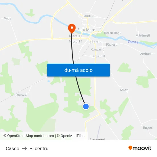 Harta de Casco către Pi centru