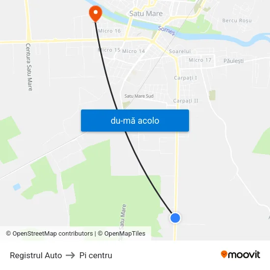 Harta de Registrul Auto către Pi centru