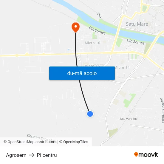 Harta de Agrosem către Pi centru