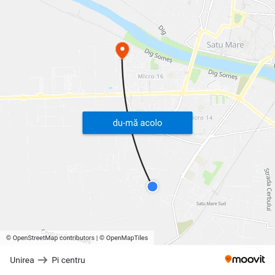Harta de Unirea către Pi centru