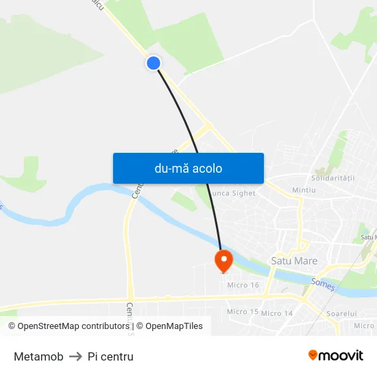 Harta de Metamob către Pi centru