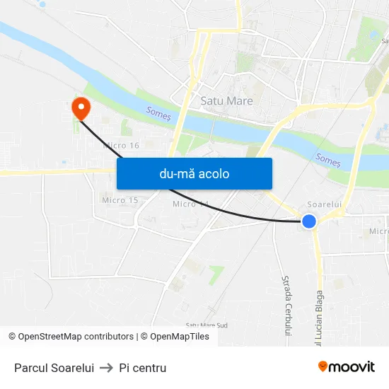Harta de Parcul Soarelui către Pi centru