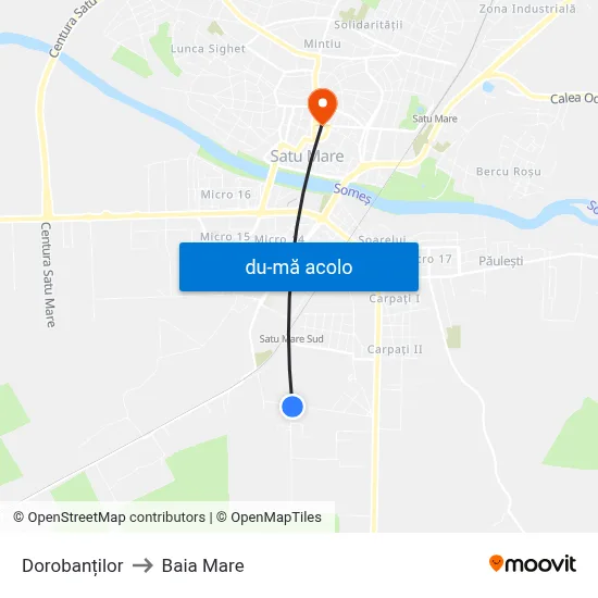 Harta de Dorobanților către Baia Mare