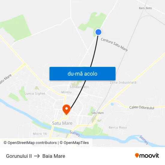 Harta de Gorunului II către Baia Mare