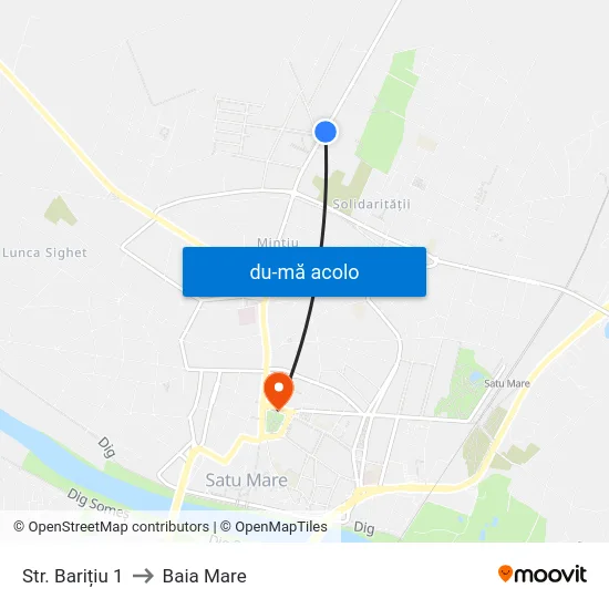 Harta de Str. Barițiu 1 către Baia Mare