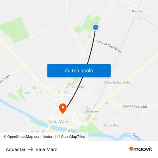 Harta de Aquastar către Baia Mare